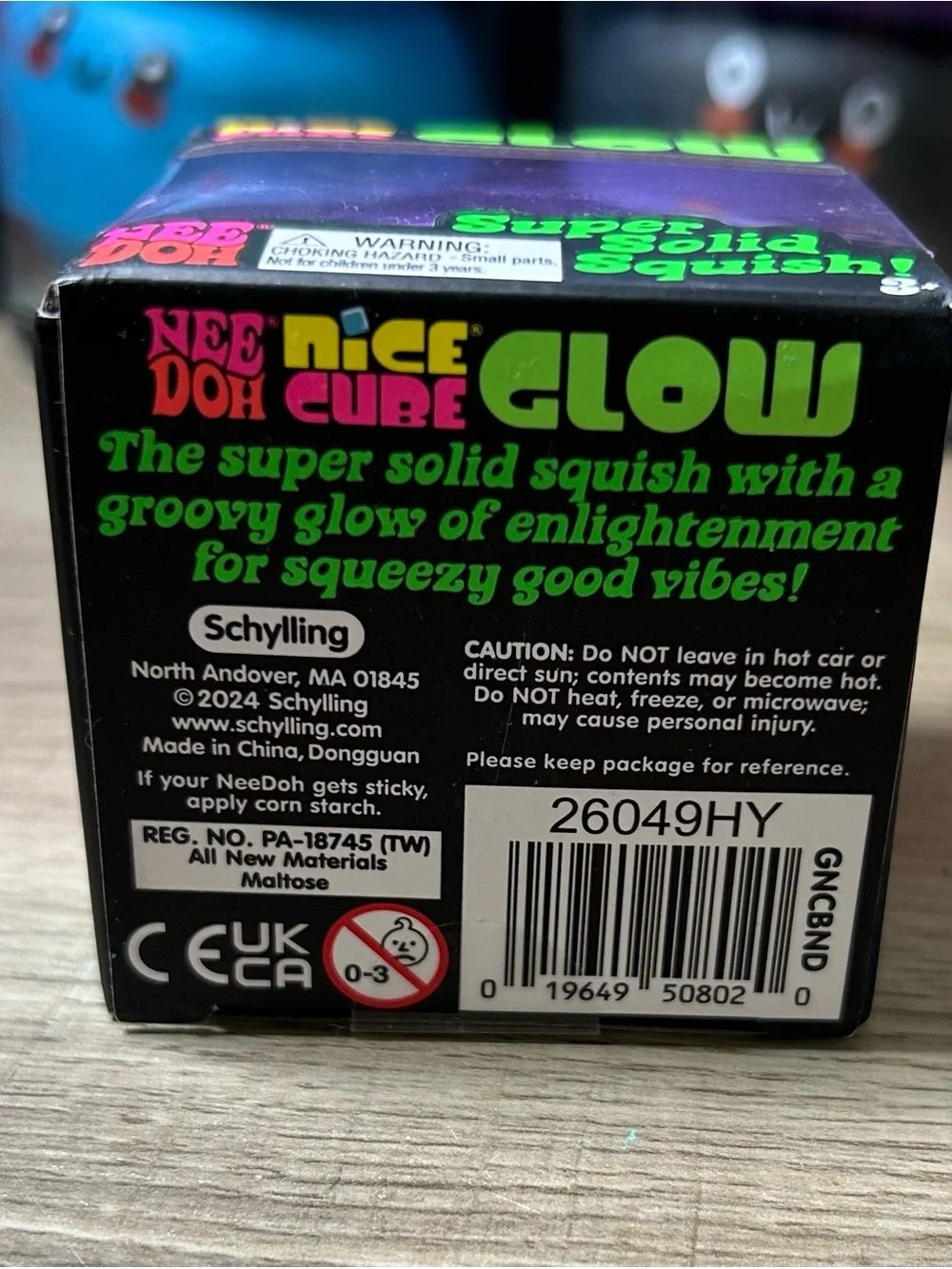 NeeDoh Nice Cube Glow Purple NEW SEALED + FREE RMS Gummi Bear Dumpling
